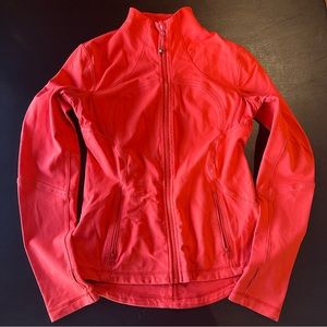 Red/orange lululemon zip up jacket, size 8